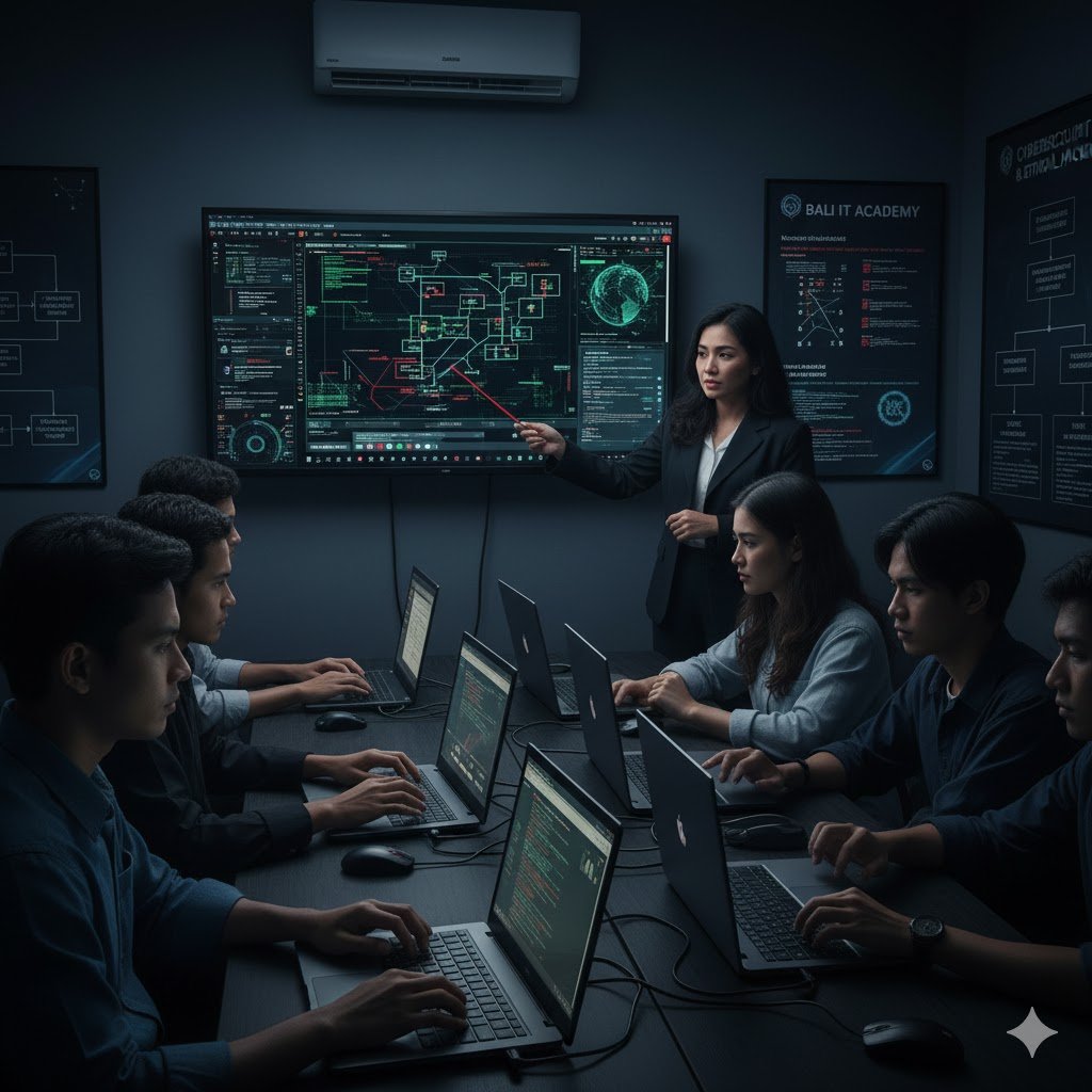 Mentor Bali IT Academy menjelaskan konsep Web 3.0 kepada peserta bootcamp.